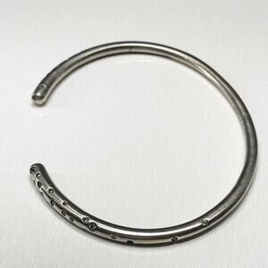 Kendra Scott Zorte Silver-tone Thin Tapered Cuff Clear Crystals Bracelet 6.75”